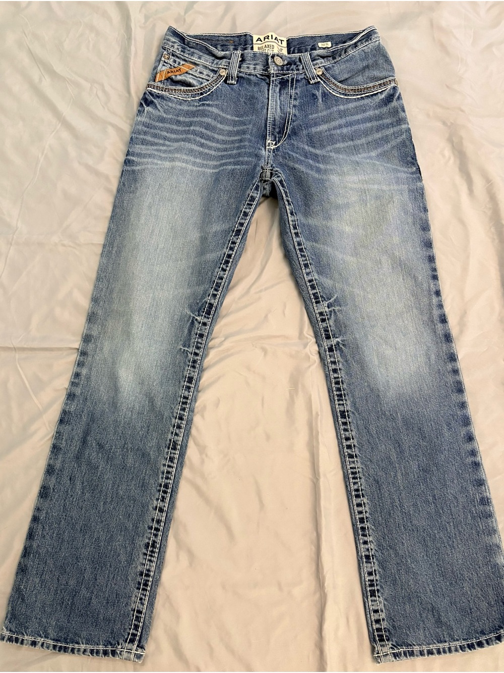 Ariat Men’s Faded Blue Relaxed Straight Jeans
